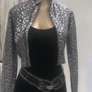 Shimmering Grey crop top jackets